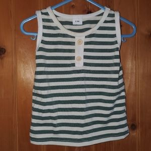 Baby Boy's Green & White stripped Tank and Short set
